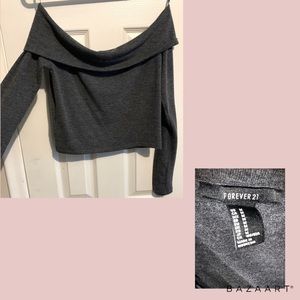 Off the shoulder long sleeve shirt